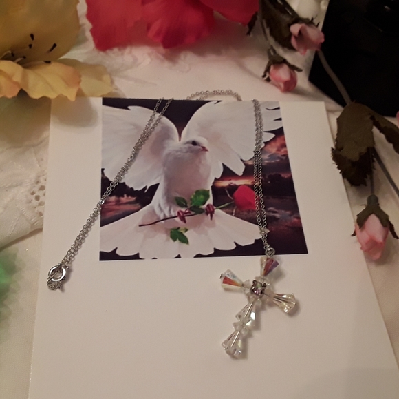 VTG 925 STERLING AURORA BOREALIS CRYSTAL NECKLACE - Picture 12 of 14